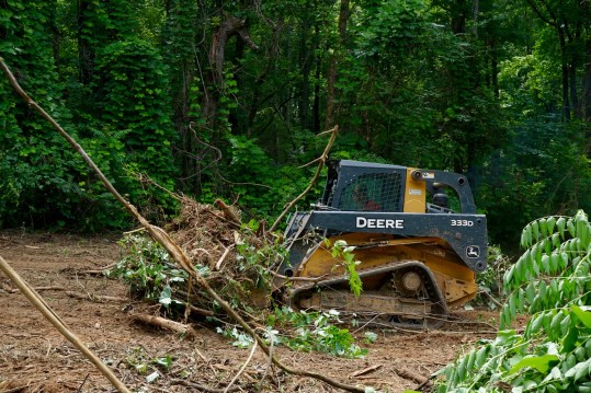 excavator building driveway