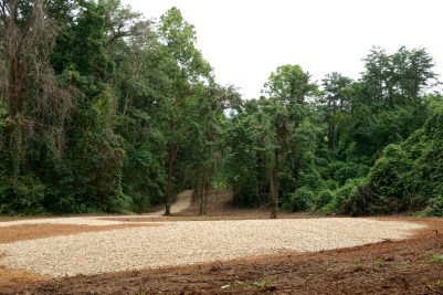 driveway and barn pad with fresh gravel