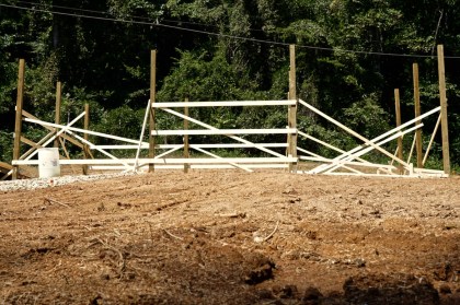 pole barn being built