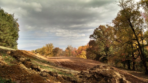 house pad excavated in autumn