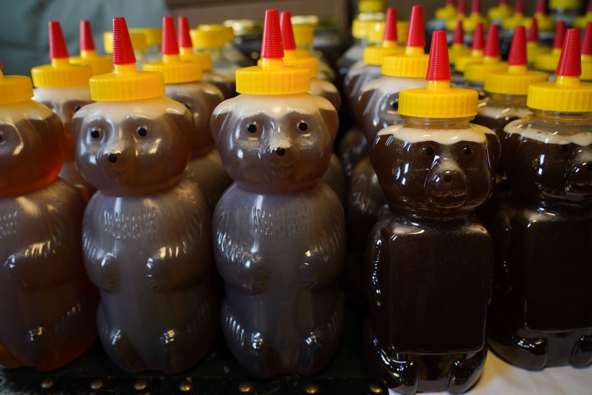 honey bears full of raw honey